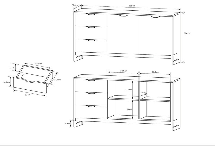 Komoda Adrissa D (dub sand grande + matera)