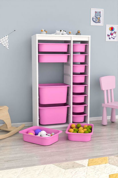 Organizér na hračky Dremonka 6 (růžová + bílá)