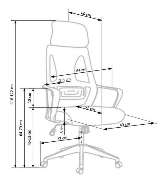 Kancelářská židle Rhoslyn (šedá)