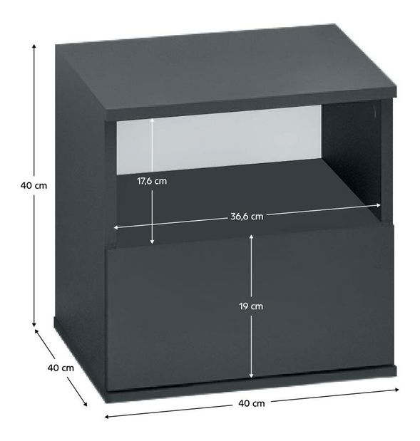 Noční stolek Discutibles (grafit)