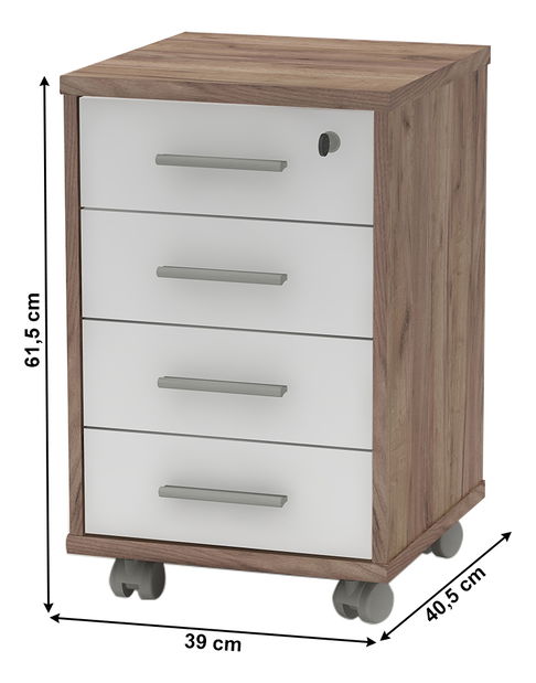 Kancelářský kontejner se zámkem Hansa 2 NEW 12 (kraft dunkel + bílá)