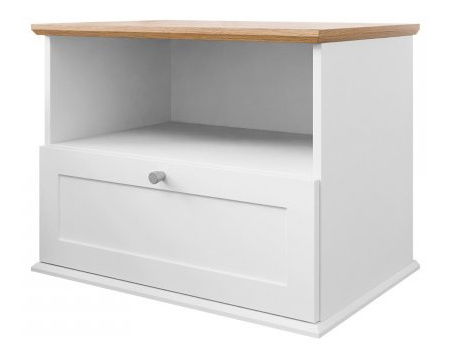 Noční stolek Fritz 1SZ (bílá + dub lefkas)