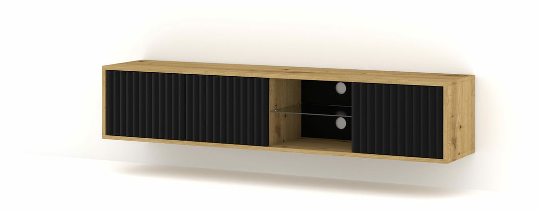 TV skříňka/stolek Mitra 156 (dub artisan + černá)