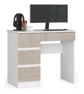 PC stolek Benicio II (bílá + cappuccino lesk) (L)