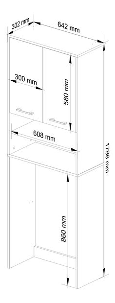 Skříňka na pračku Farid TYP5 (wenge + bílá)