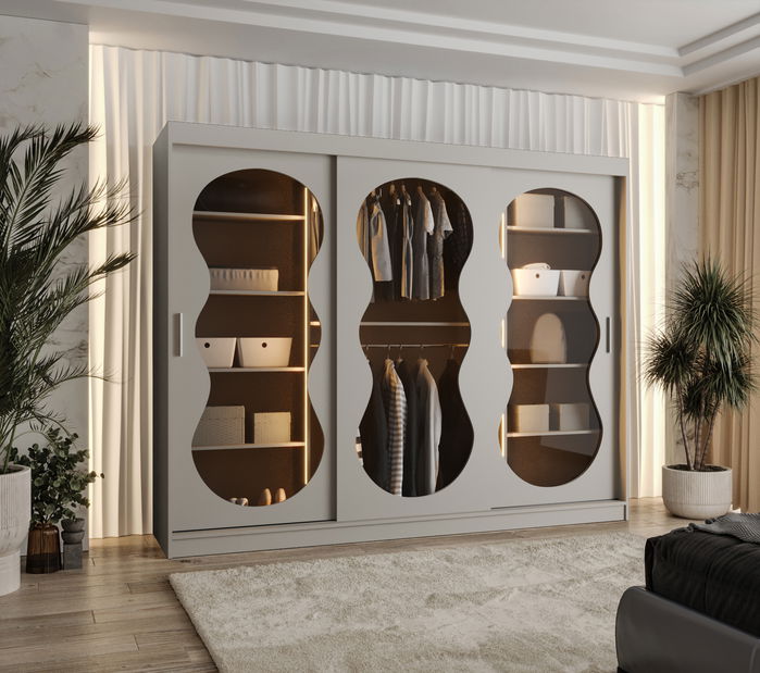 Šatní skříň 250 cm Boomer 3 (kašmír) (s osvětlením)