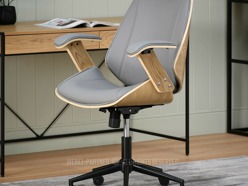 Křeslo Franc (dub šedý + černá)