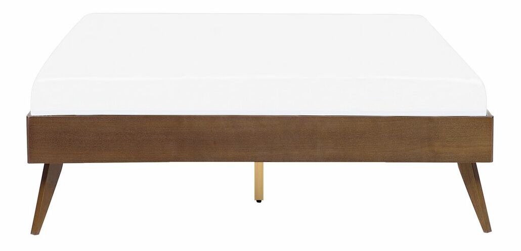 Manželská postel 140 cm BERRY (tmavé dřevo) (s roštem)