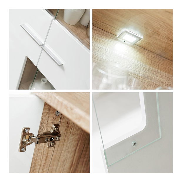 Obývací stěna Solange III (dub monument + bílý lesk)