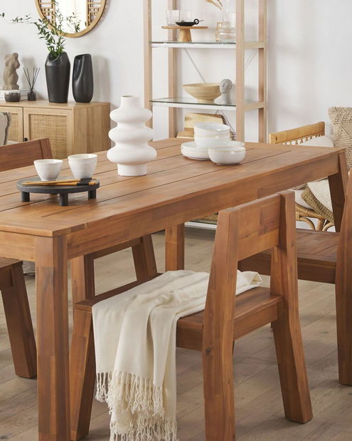 Set 6 ks zahradních židlí Livza (světlé dřevo)