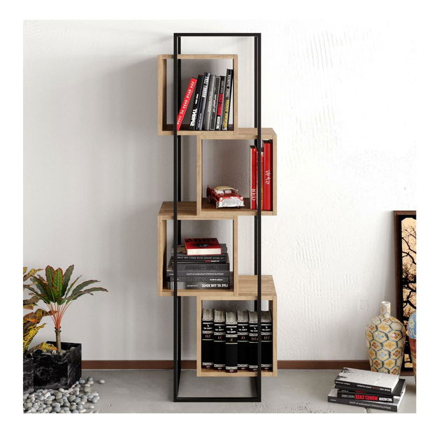 Regál Prakta (ořech + černá)