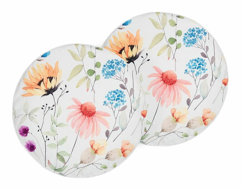 Sada 2 ozdobných polštářů 45 x 45 cm Monster (modrá)