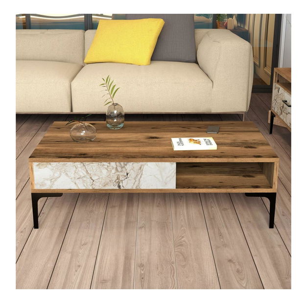 Konferenční stolek Irma (ořech + bílá)