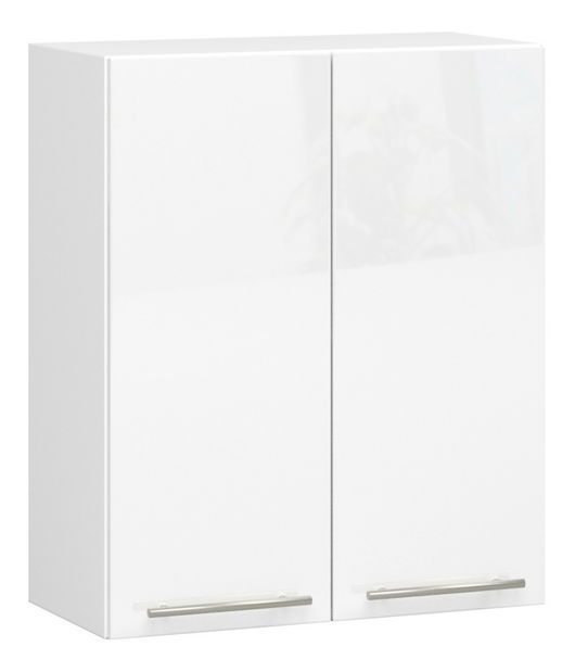 Horní kuchyňská skříňka Ozara W60 H720 (bílá + bílý lesk)