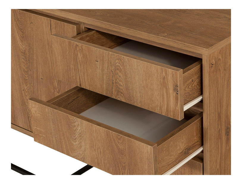 Souprava nábytku do obývacího pokoje Laxi 1 (ořech + černá)