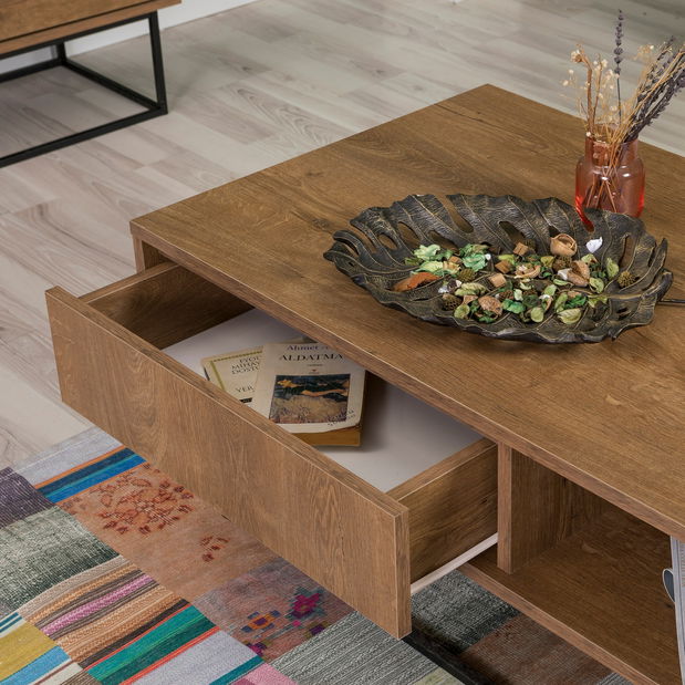 Souprava nábytku do obývacího pokoje Laxi 3 (ořech + černá)