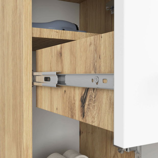 Koupelnová skříňka Fulgor 2D 1SZ (dub artisan + bílá)