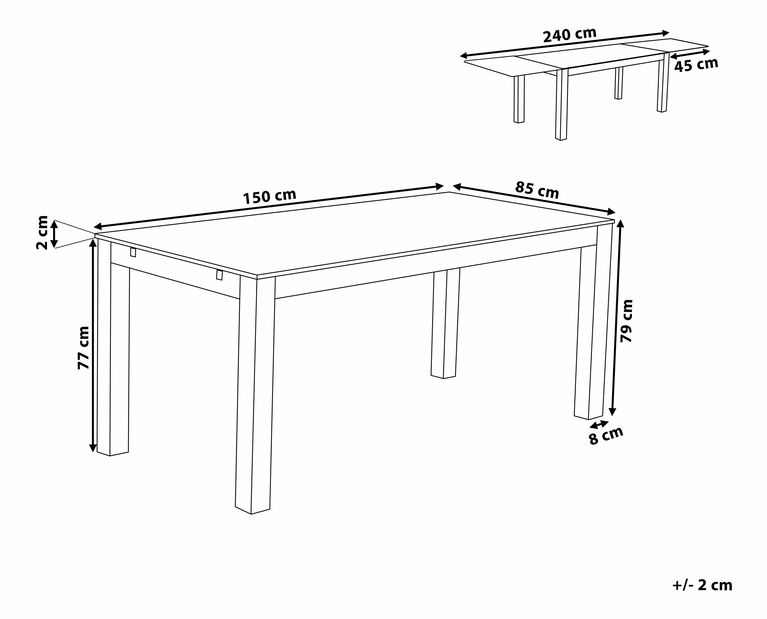 Rozkládací jídelní stůl MAXEA (pro 4 až 8 osob)
