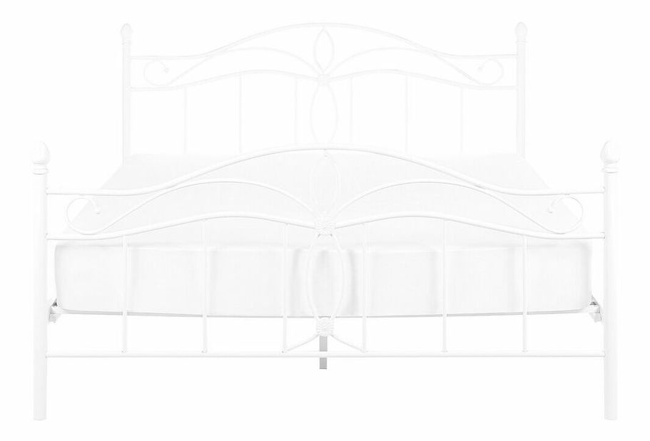 Manželská postel 160 cm ANTALIA (s roštem) (bílá)