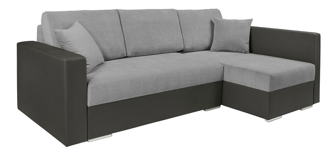 Rohová sedací souprava BRW Kris Lux 3DL URC (šedá + černá) (P)