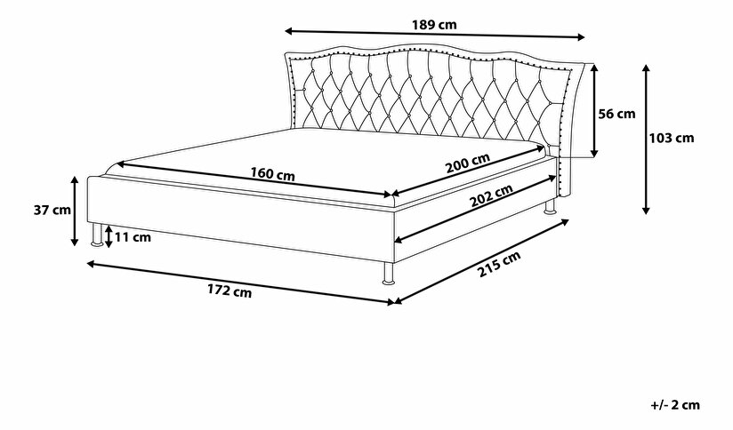 Manželská postel 160 cm MATH (s roštem) (šedá)