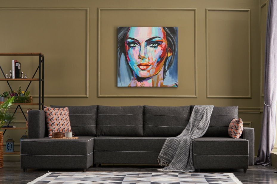 Rohová sedačka ve tvaru U Emilie (Antracit)