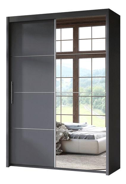 Šatní skříň Kelippa 150 cm (šedá)