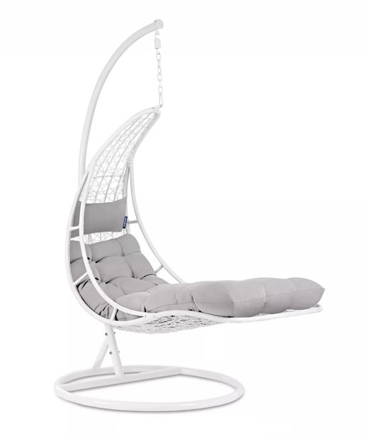 Závěsné křeslo Cleopatra (bílá + světle šedá)