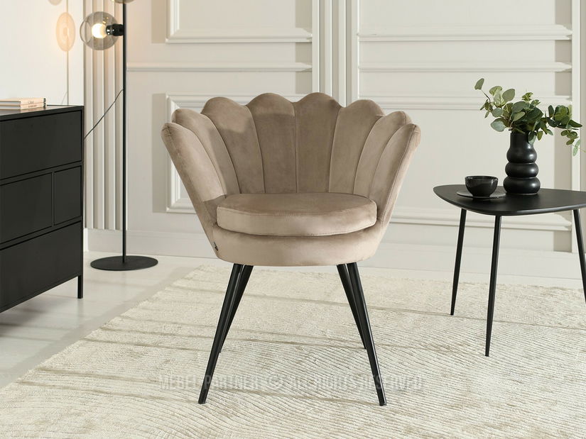 Relaxační křeslo Laziam (béžová + černá)