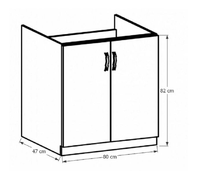 Dolní drezová kuchyňská skříňka D80Z Sillina (ořech milano)