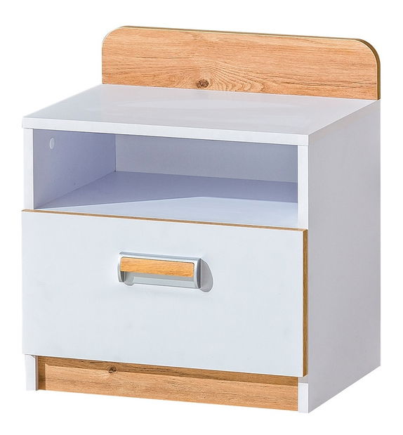 Noční stolek Lavendon L12 (dub nash + bilá)