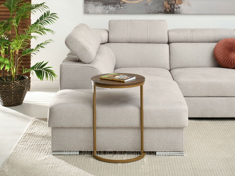 Konferenční stolek Corden (ořech + zlatá)