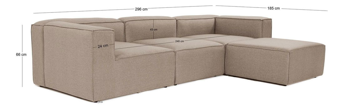 Rohová sedačka Forewona (hnědá)