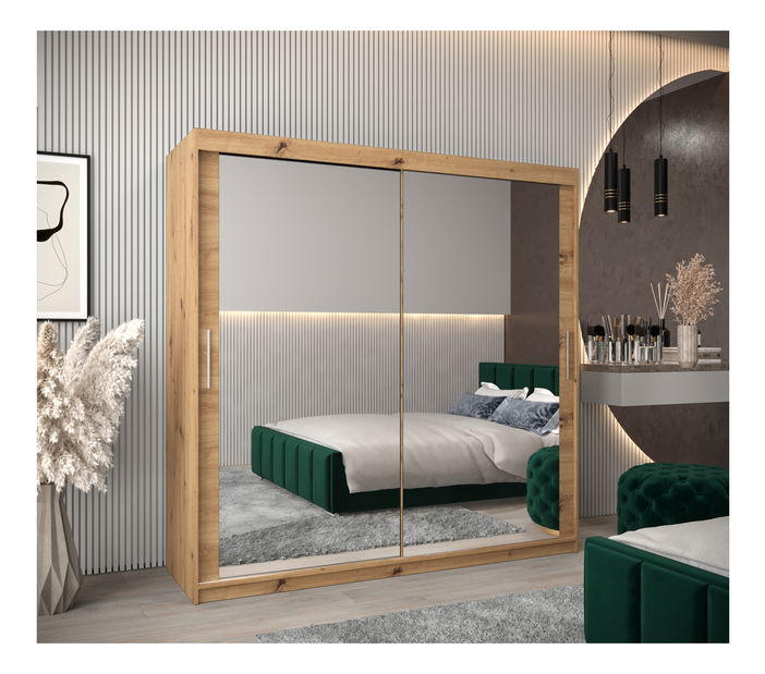 Šatní skříň 200 cm Toki 3 (Dub artisan + Dub artisan)