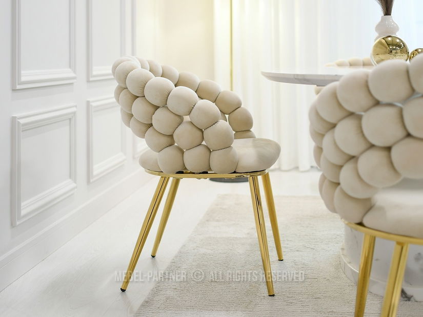 Židle Lulish (krémová + zlatá)