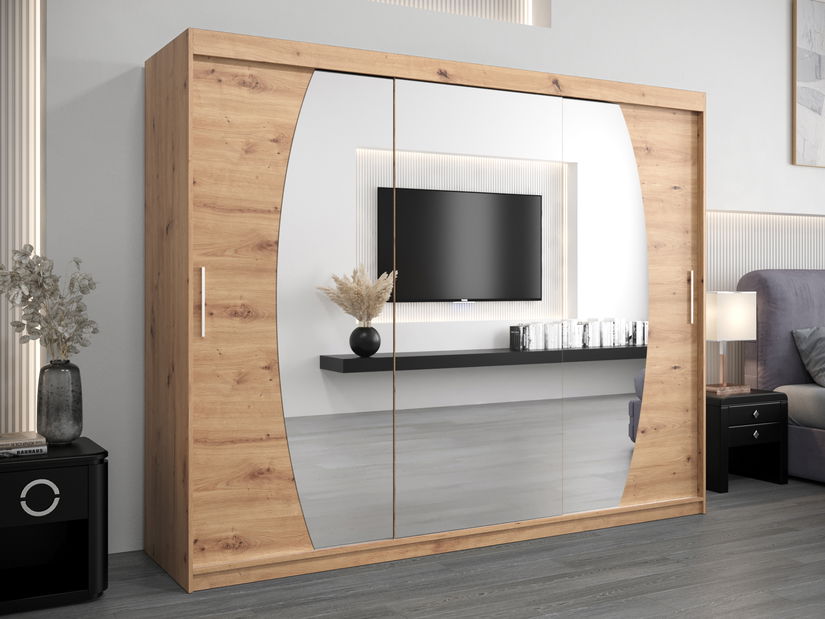 Šatní skříň 250 cm Eclipse (dub artisan + dub artisan)