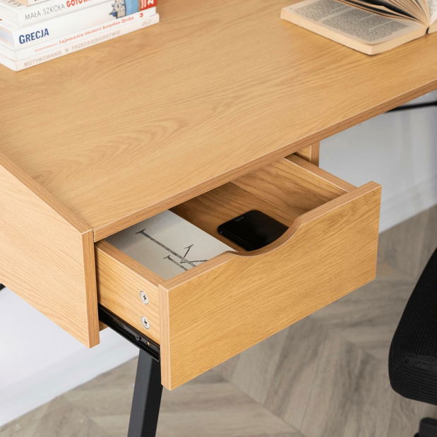 Psací stolek Igualada (dub zlatý + černá)