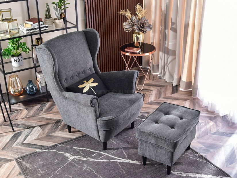 Relaxační křeslo Margis (grafitová + černá)