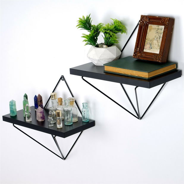 Nástěnná police We 1 (černá)