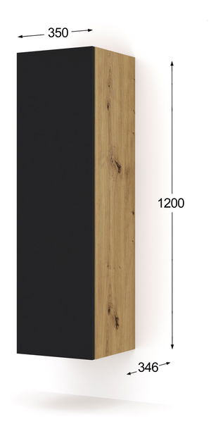 Skříňka Dual 120 (dub artisan + černá)