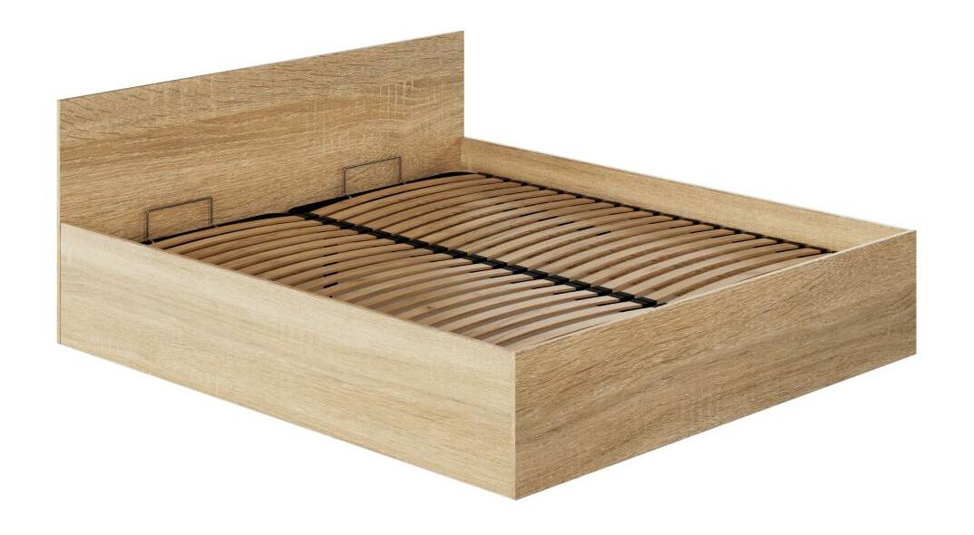 Manželská postel 180 cm Discutibles (dub sonoma) (s roštem) (s úl. prostorem)