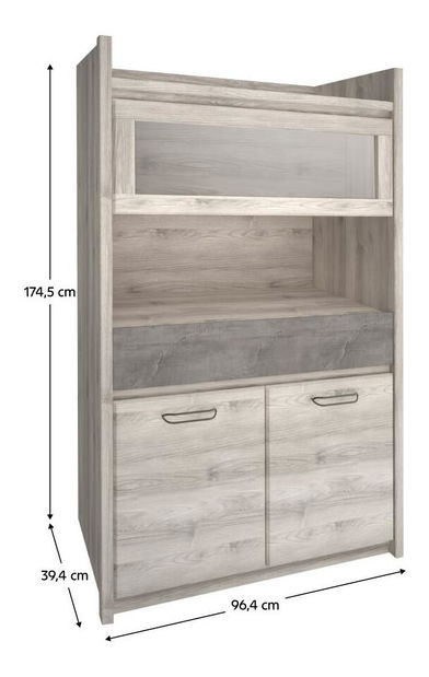 Vitrína Jess new (kaštan nairobi + onyx)