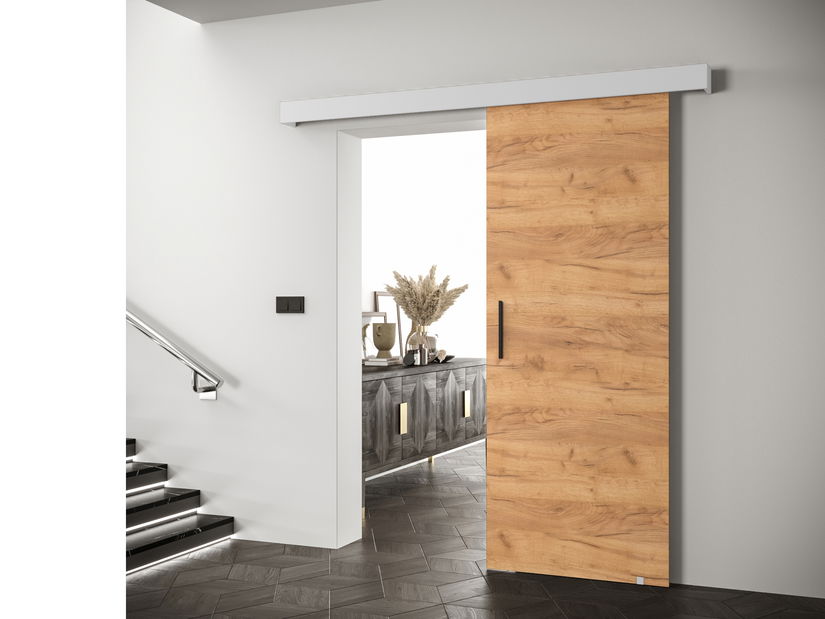 Posuvné dveře 90 cm Sharlene I (craft zlatý + bílá matná + černá)