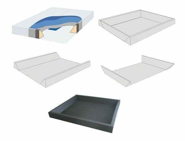 Manželská postel 140 cm AGINON (syntetická kůže) (černá) (s roštem, matrací a LED osvětlením)