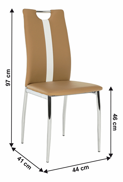 Jídelní židle Scotby (béžová + bílá)