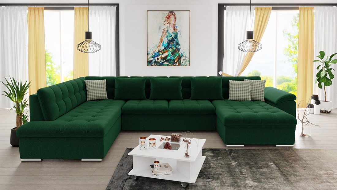 Rohová pohovka Talina s funkcí spaní (Pravá U) (Kronos 019 + Kronos 019 + Senegal 823)