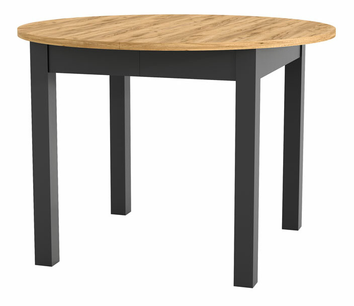Jídelní stůl Isiah 02 (dub + černá) (pro 4-8 osob)