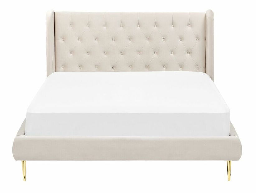 Manželská postel 160 cm Flora (béžová) (s roštem)