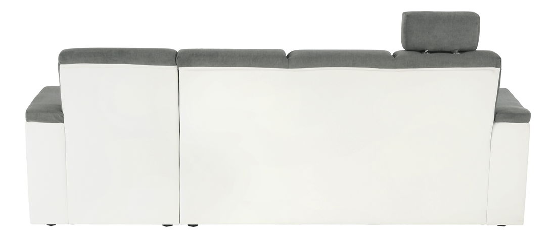 Rohová sedací souprava Stan malá (bílá + šedá) (P)