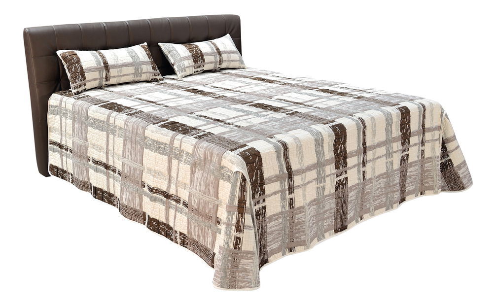 Manželská postel 180 cm Blanář Monaco (béžová + hnědá) (s rošty a matracemi)